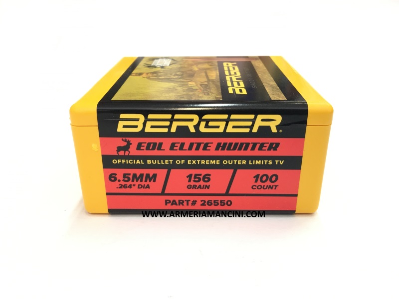 Berger Bullets  6.5 mm 156 Grain Extreme Outer Limits (EOL) Elite Hunter